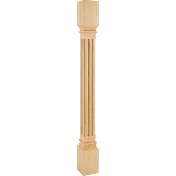 Hardware Resources 3-1/2" Wx3-1/2"Dx35-1/2"H White Birch Fluted Post P27-3.5-WB